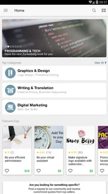 Fiverr android App screenshot 1